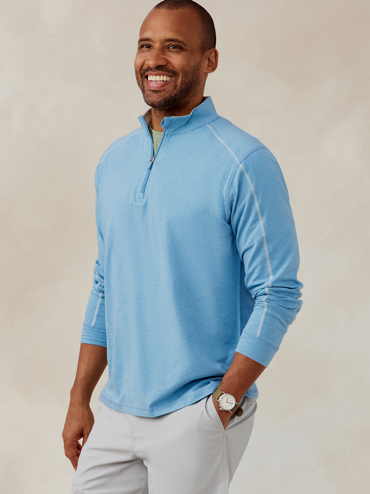 Tasc Carrollton Quarter Zip (SkylightHeather)