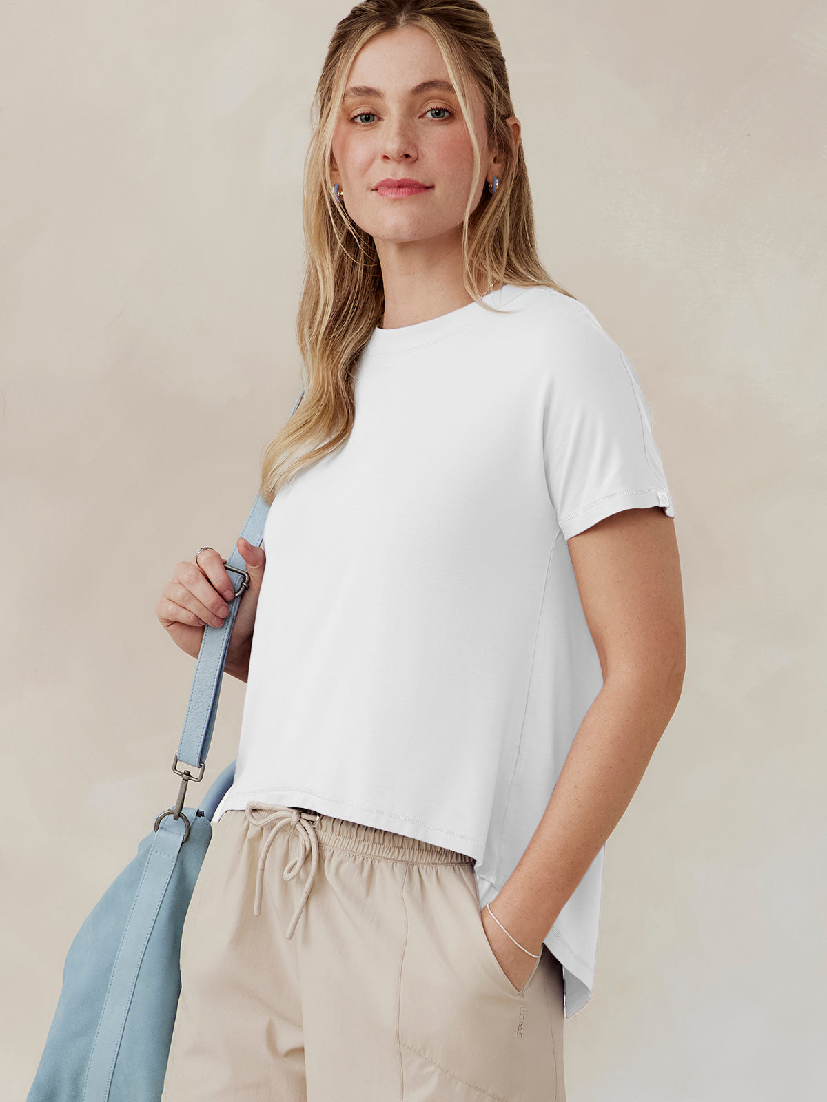 Uptown Luxe Cross Back T-Shirt - tasc Performance (White)
