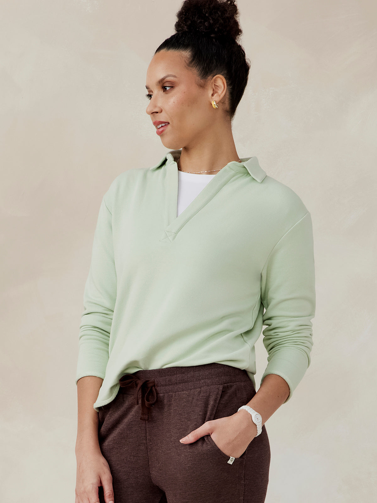 French Terry Polo Sweatshirt - tasc Performance (Sanctuary)