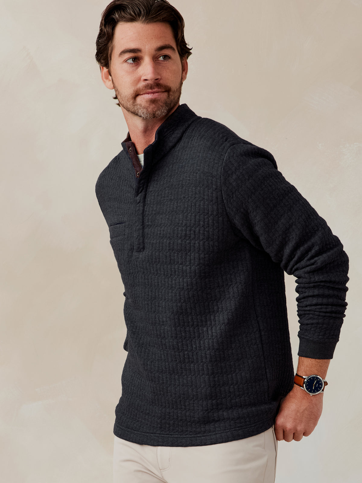 tasc Main Line Quilt Pullover (IronHeather)