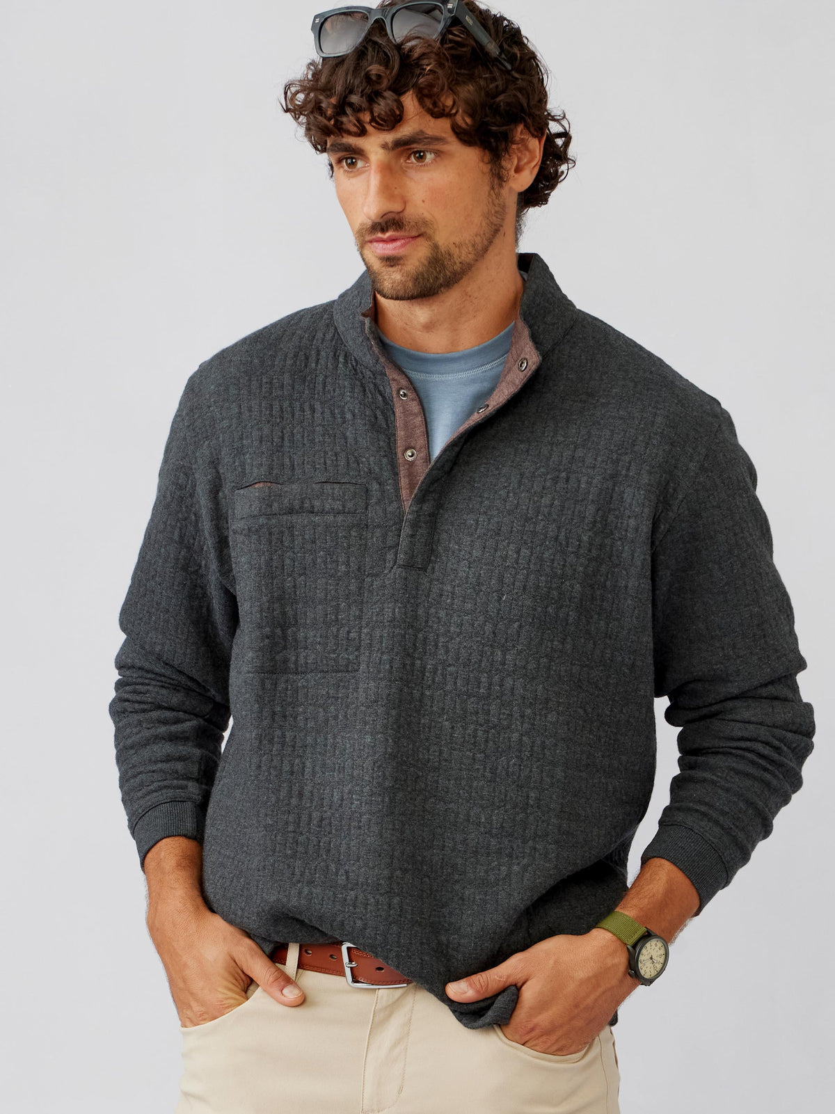 tasc Main Line Quilt Pullover (IronHeather)