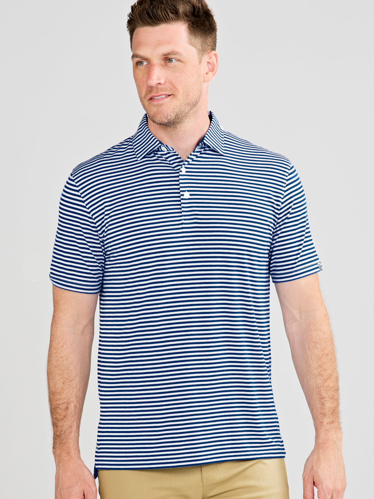 Cloud Lightweight Polo Air Stripe - tasc Performance (ClassicNavy/White)