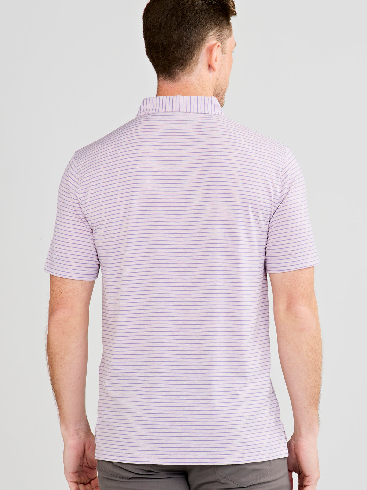 Cloud Polo - Brookline Stripe - tasc Performance (LilacHeather/Violet)