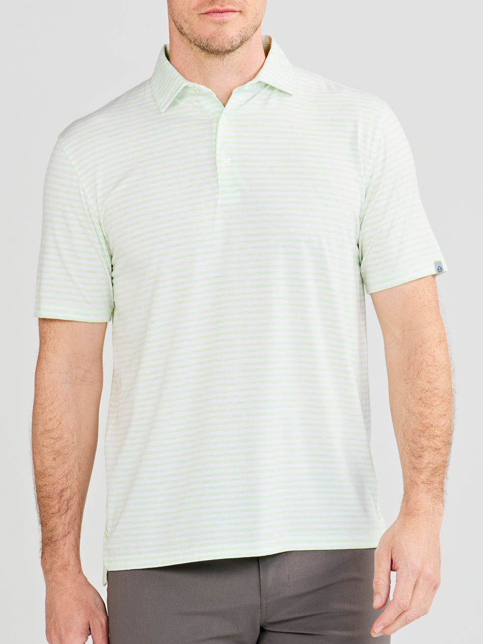 Cloud Polo - Air Stripe - tasc Performance (AloeHeather/White)