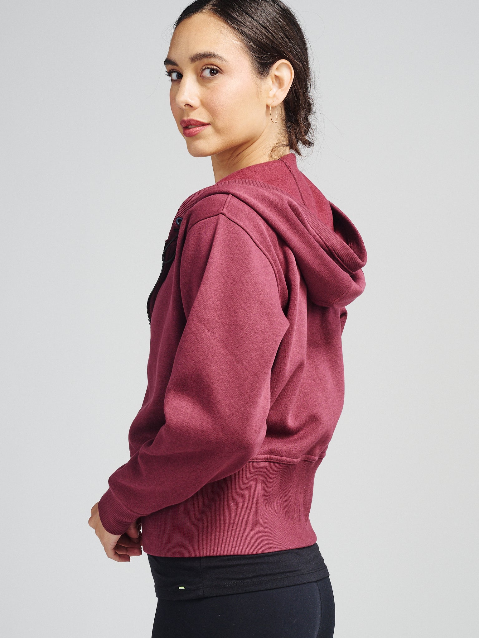 Transcend Full Zip Fleece Hoodie tasc Performance (Wineberry)