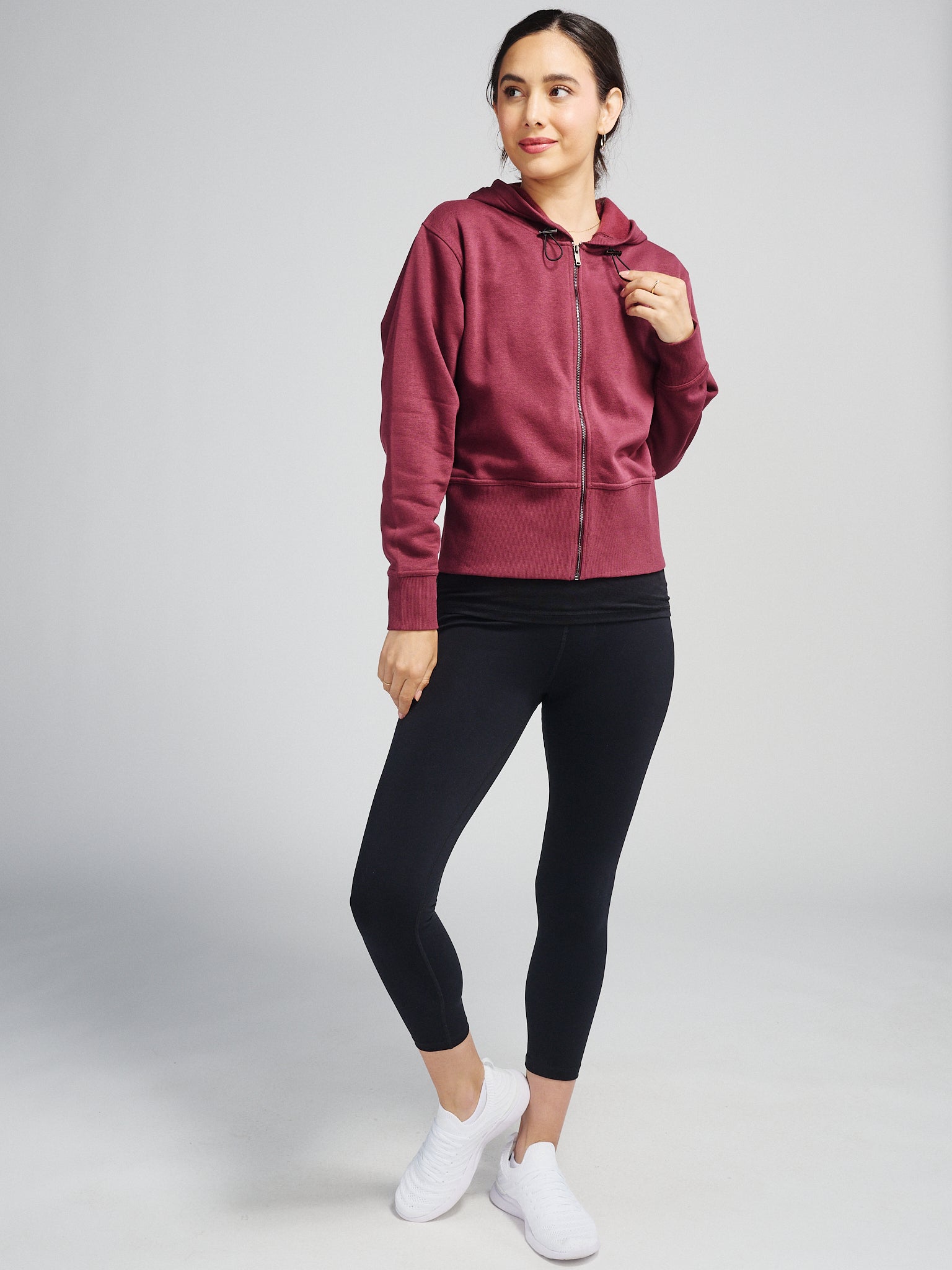 Transcend Full Zip Fleece Hoodie tasc Performance (Wineberry)