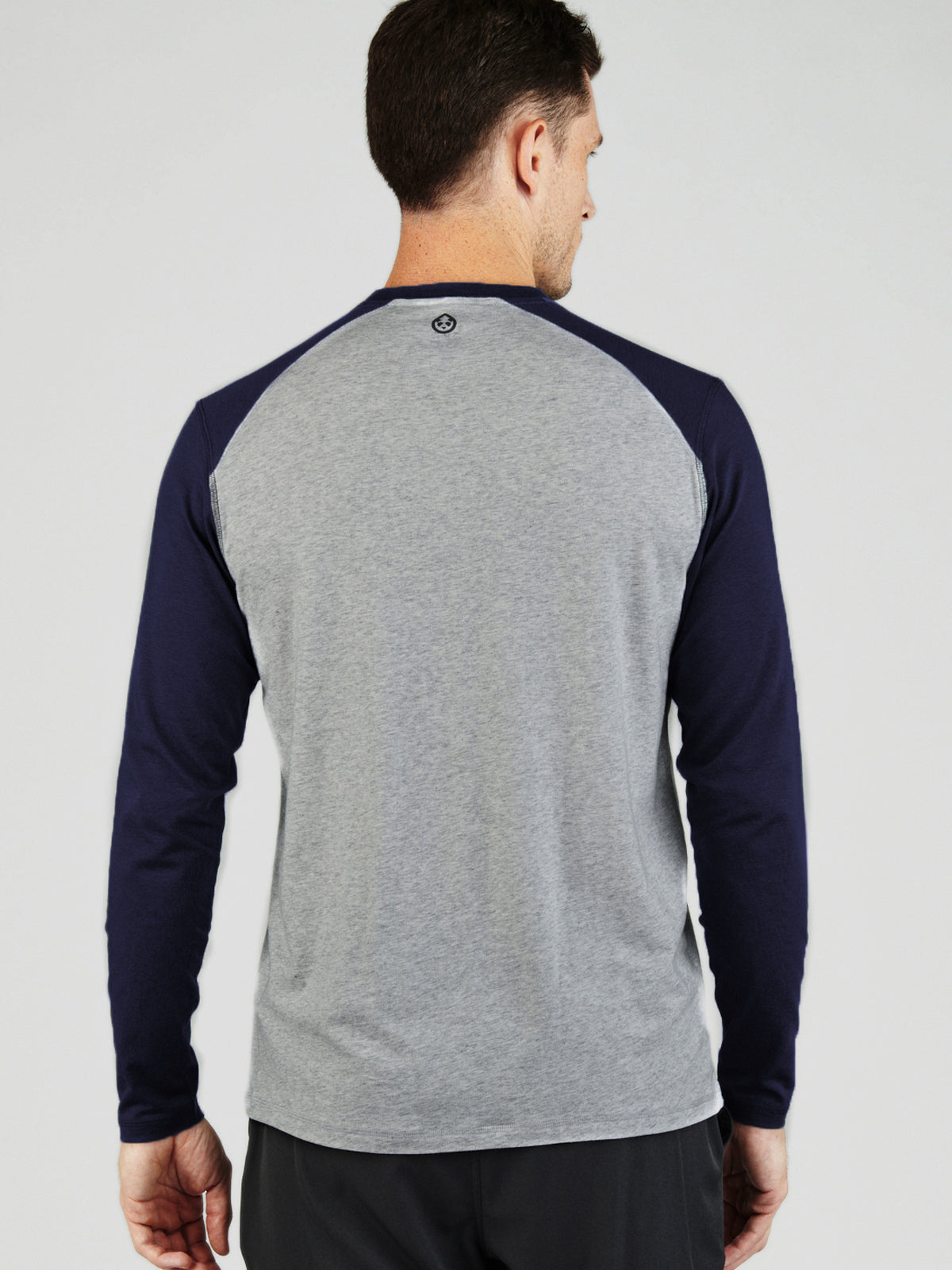 Carrollton Blocked Long Sleeve Fitness T-Shirt - tasc Performance (LightHeatherGray/ClassicNavy)