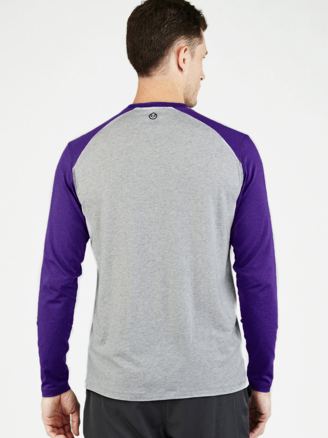 Carrollton Blocked Long Sleeve Fitness T-Shirt - tasc Performance (LightHeatherGray/Purple)