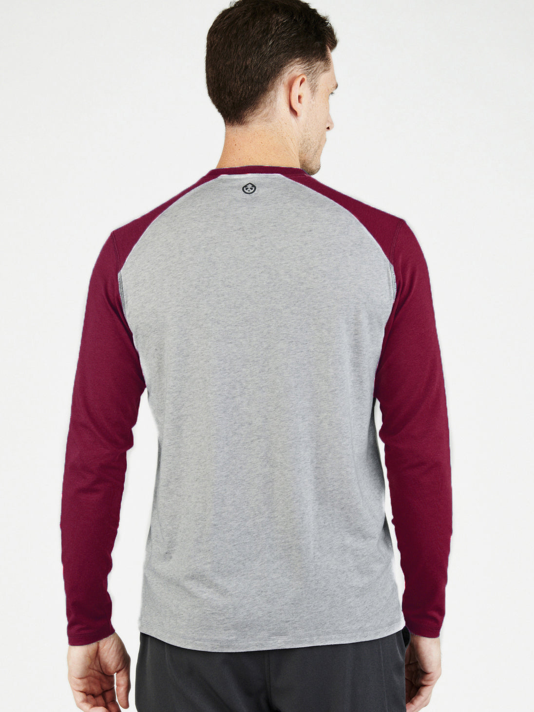 Carrollton Blocked Long Sleeve Fitness T-Shirt - tasc Performance (LightHeatherGray/Maroon)