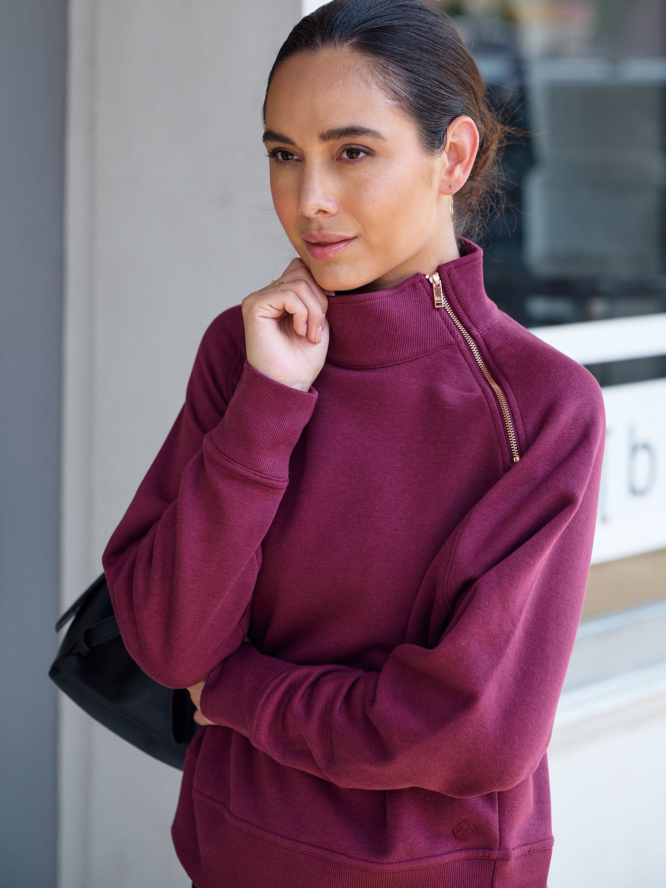 Transcend Side Zip Fleece tasc Performance (Wineberry)