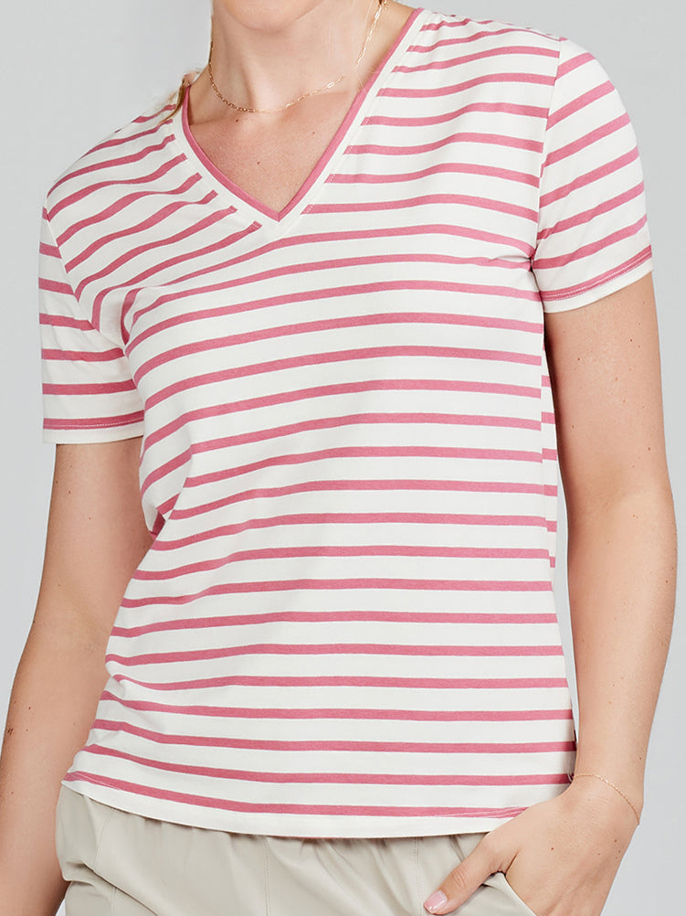 All Day V-Neck T-Shirt - tasc Performance (Coconut/Punch)