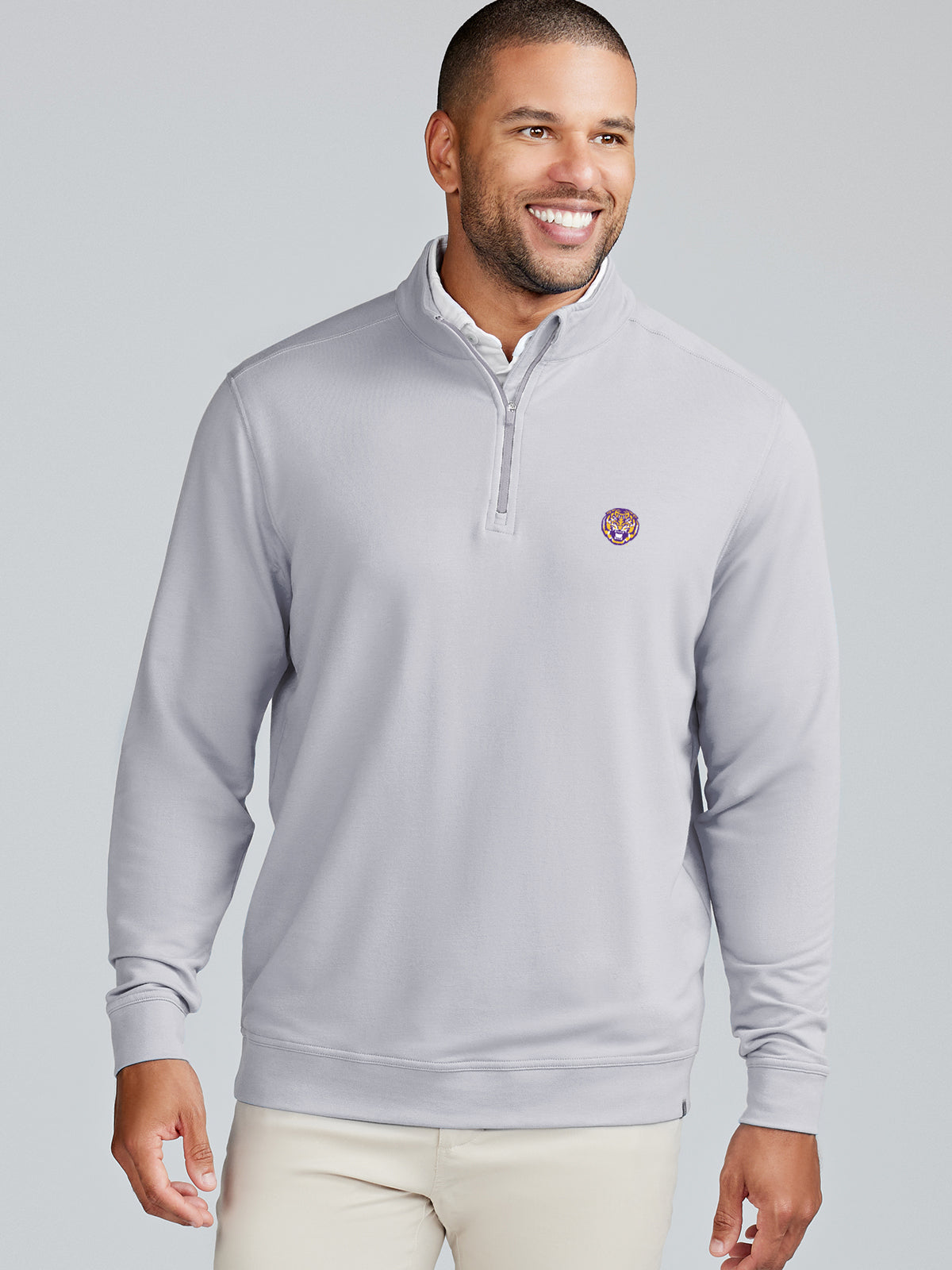 Cloud French Terry Quarter Zip - LSU - tasc Performance (Alloy)