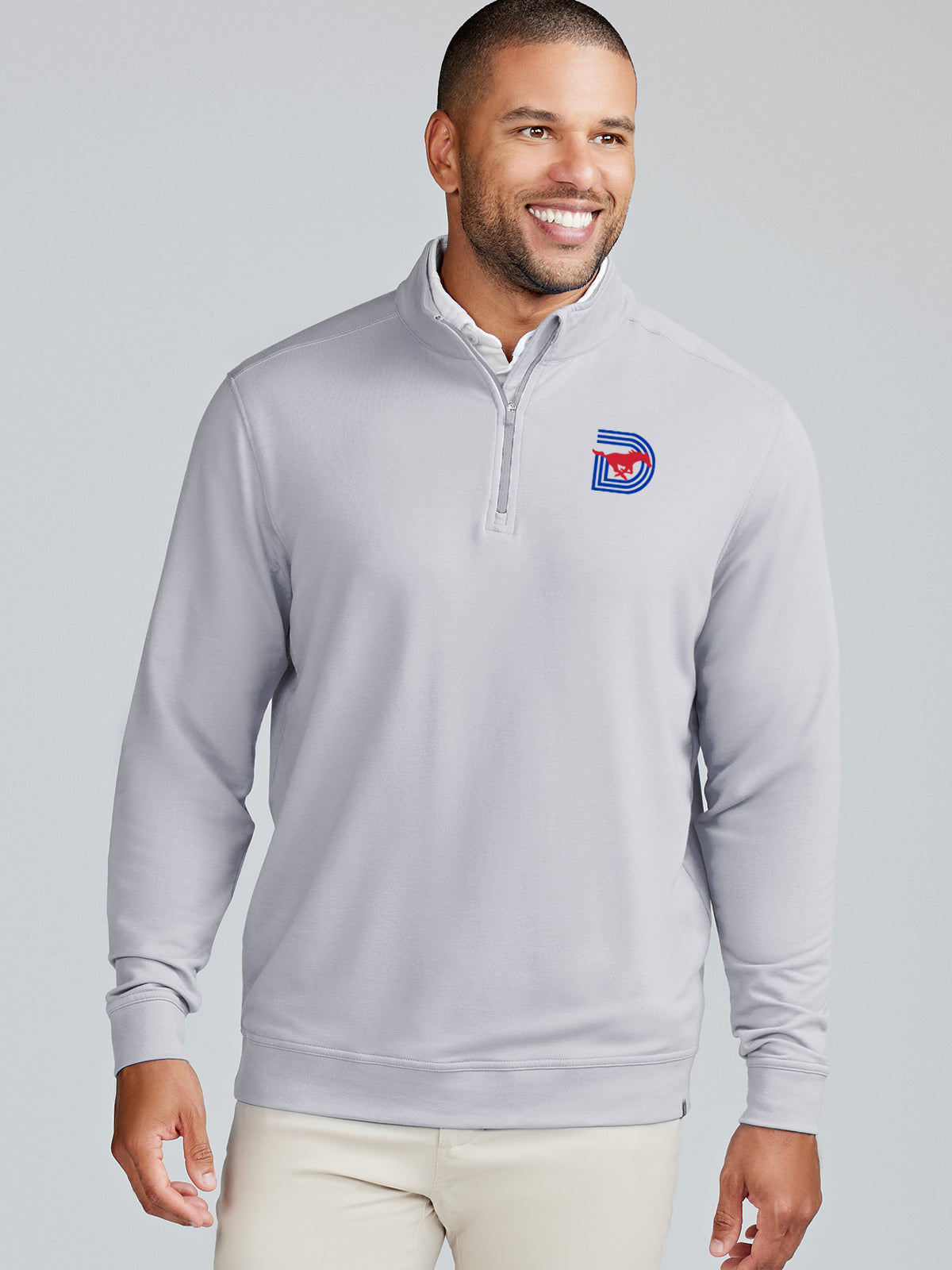 Cloud French Terry Quarter Zip - SMU- tasc Performance (Alloy)