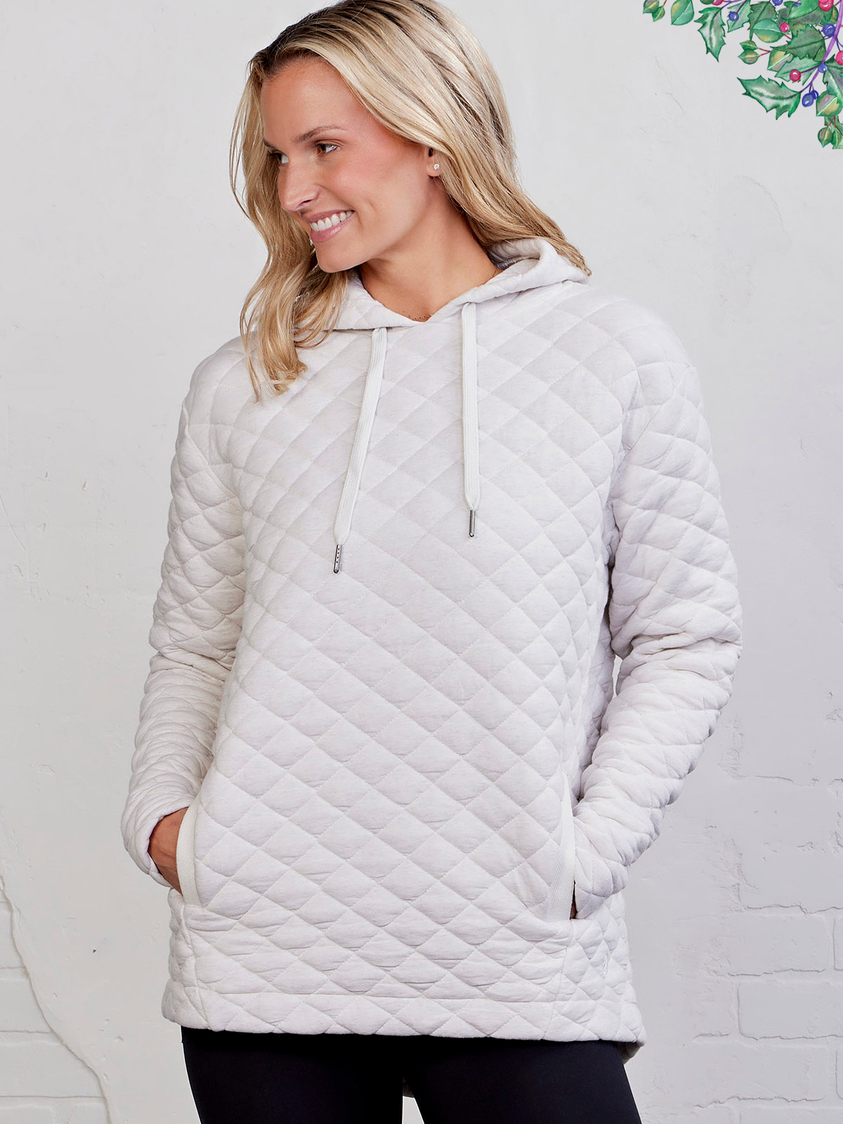 Unstoppable Soft Quilt Hooded Tunic - tasc Performance (CoconutHeather)