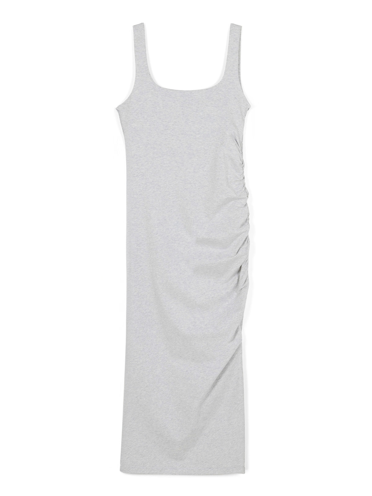 Uptown Luxe Ruched Midi Dress Light Gray Jaspe / XL Uptown Luxe Ruched Midi Dress Light Gray Jaspe / XL