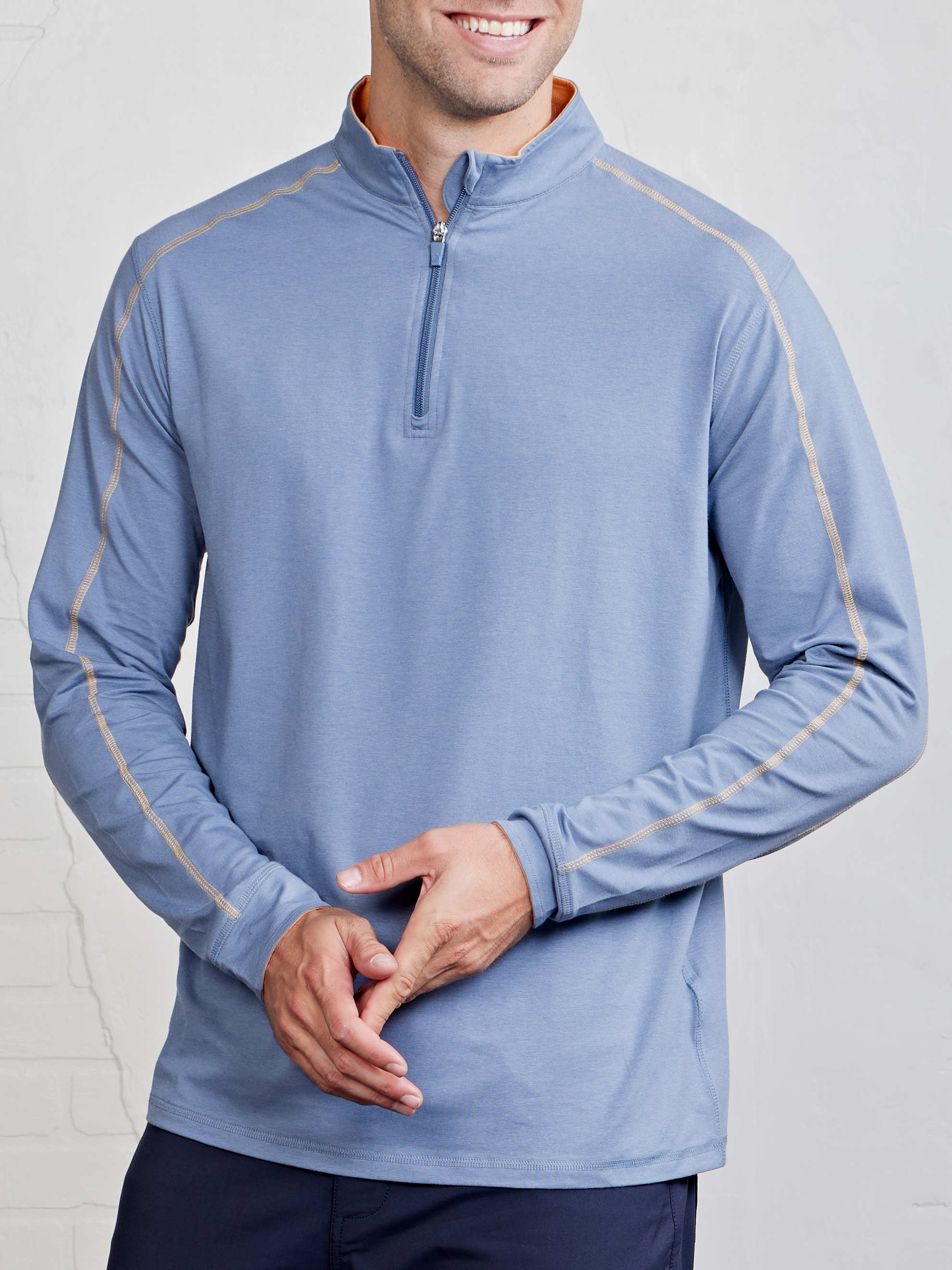 Carrollton Lightweight Quarter Zip - tasc Performance (Anchor/Papaya)