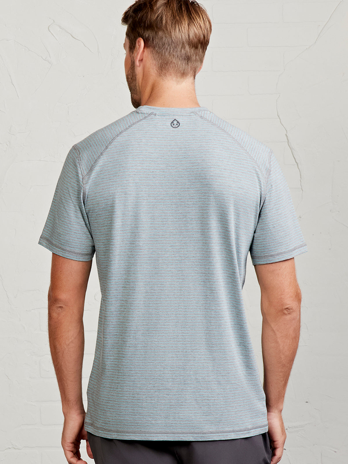 Carrollton Fitness T-Shirt - Mini Stripe - tasc Performance (HeatherGray/Arctic)