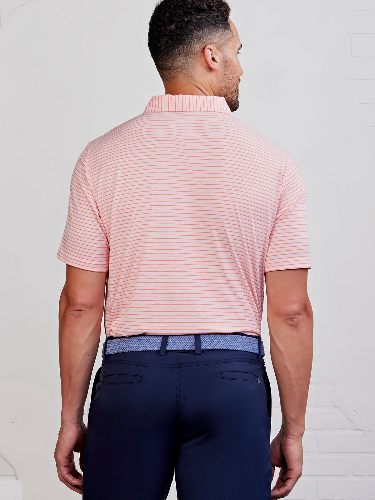 Cloud Polo - Brookline Stripe - tasc Performance (PinkGrapefruitHeather/Hibiscus)