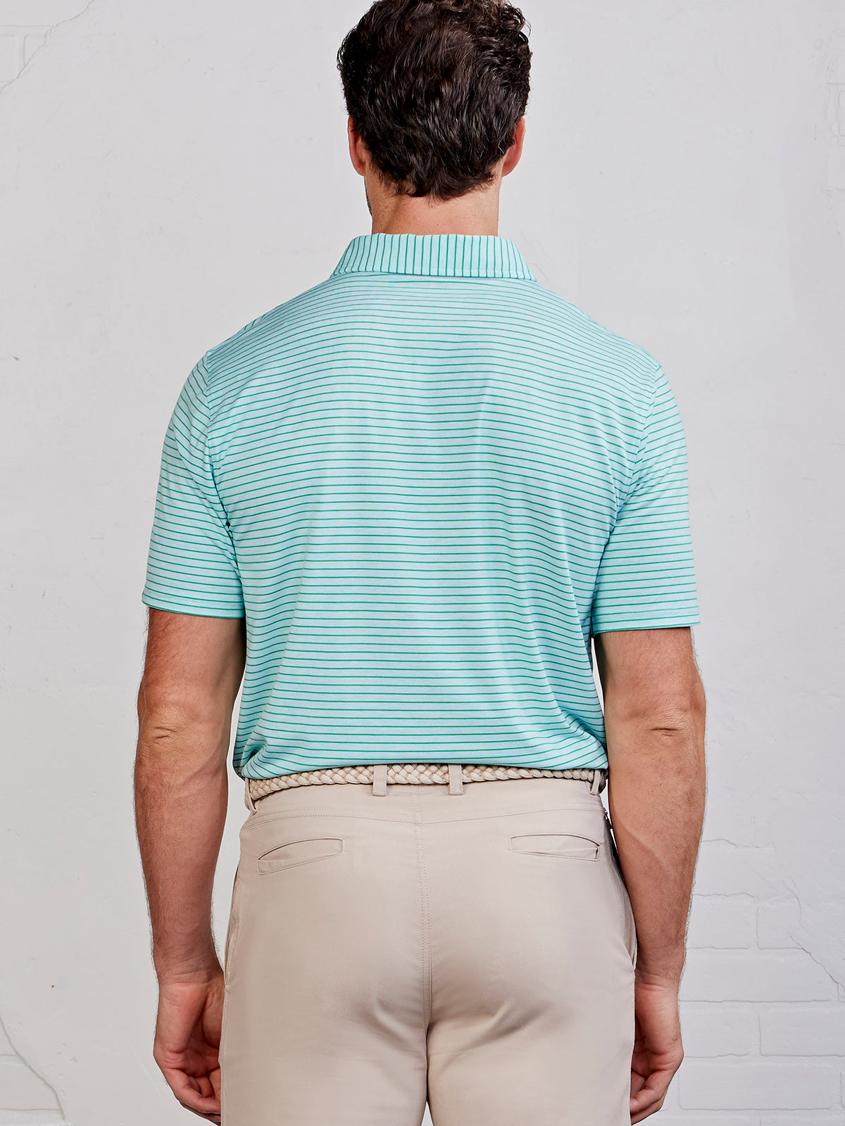 Cloud Polo - Brookline Stripe - tasc Performance (WaterfallHeather/Jungle)