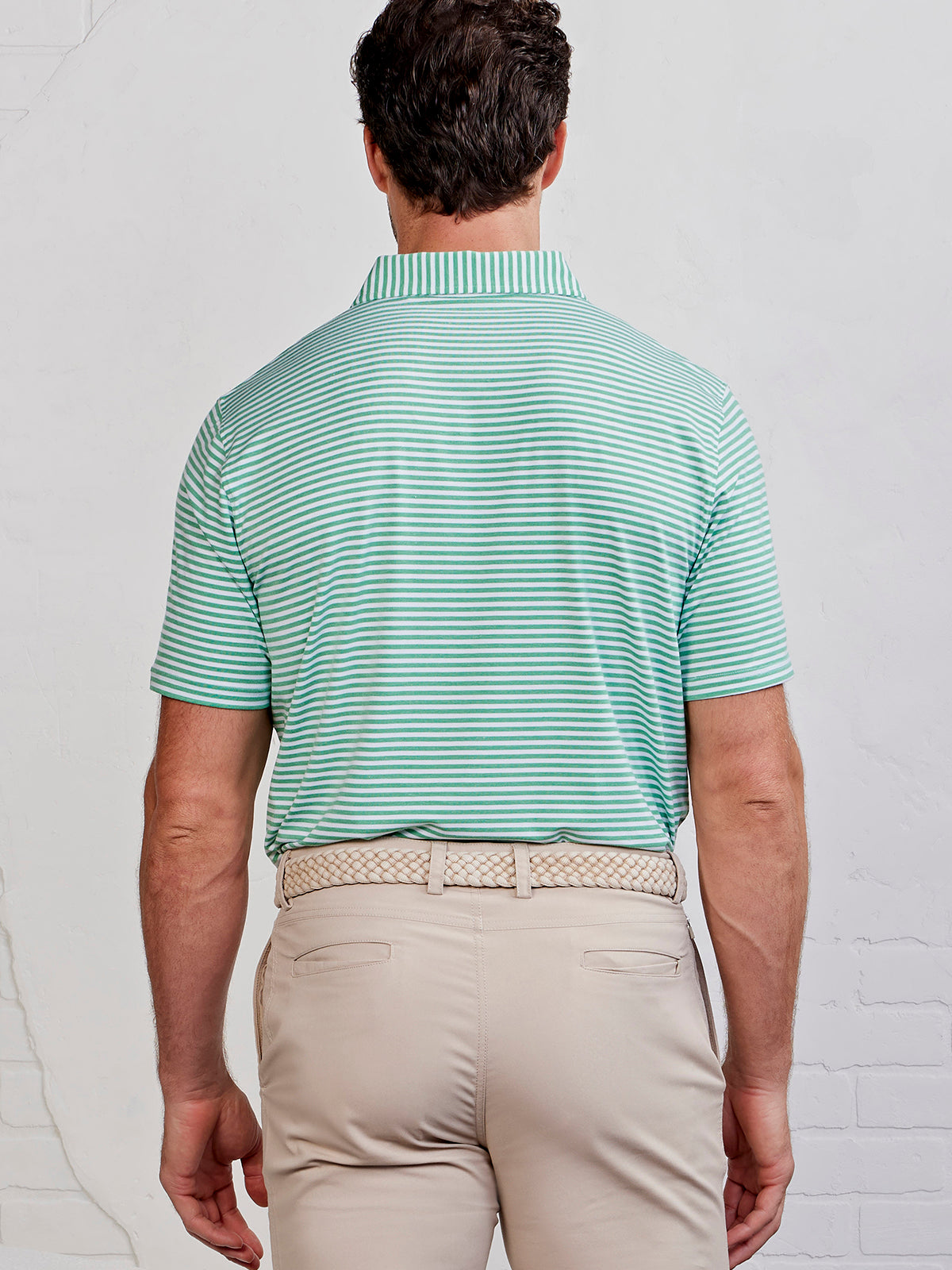 Cloud Polo - Air Stripe - tasc Performance (JungleHeather/White)