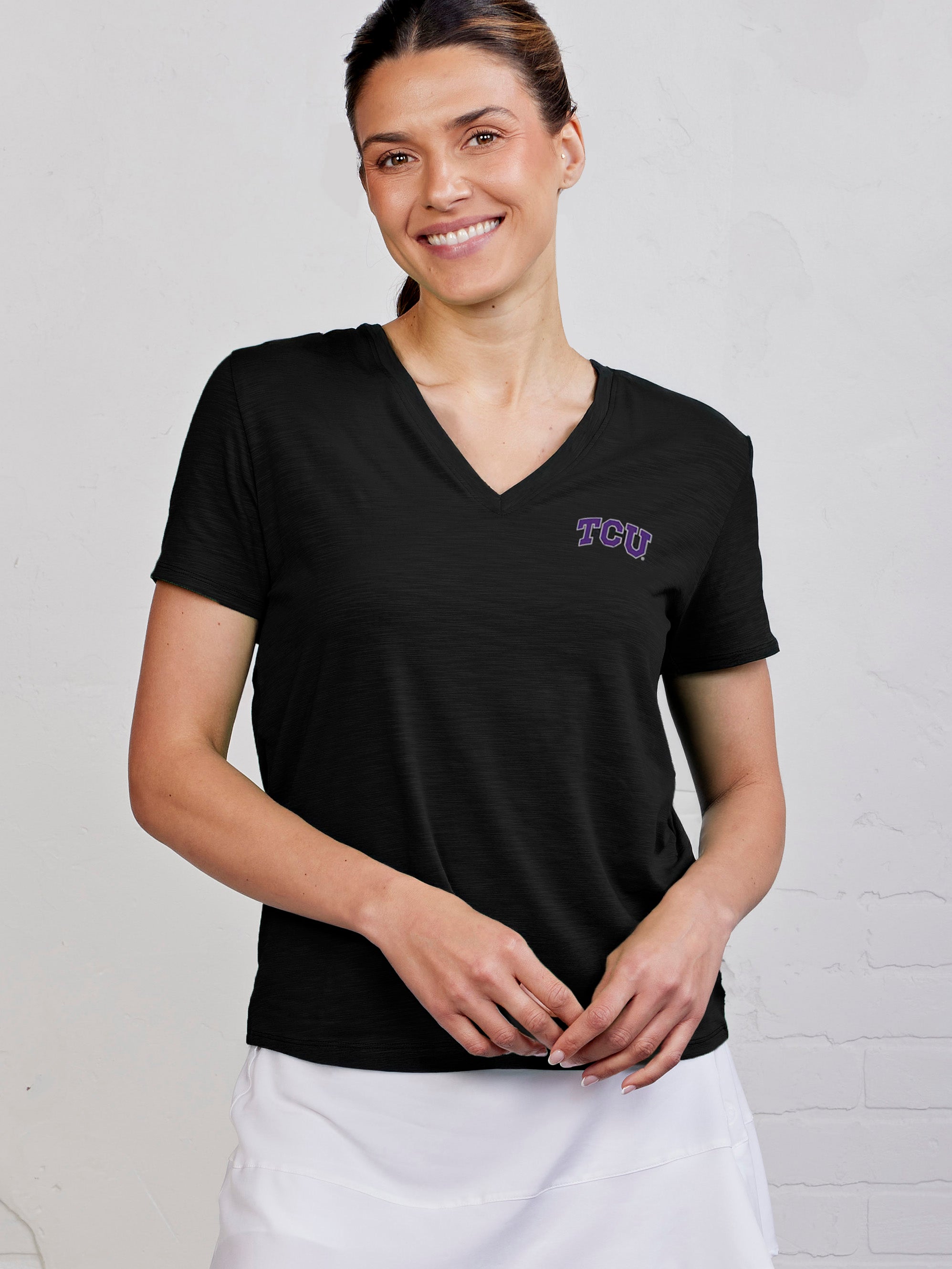 NOLA V-Neck T-Shirt - TCU tasc Performance (Black)