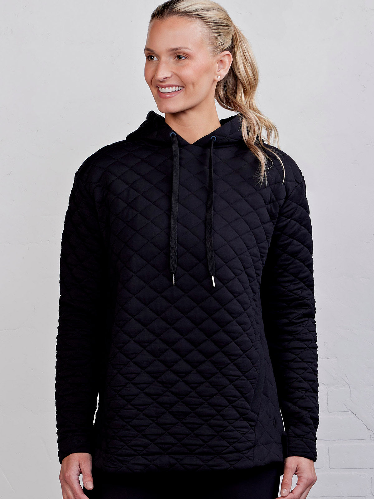 Unstoppable Soft Quilt Hooded Tunic - tasc Performance (Black)
