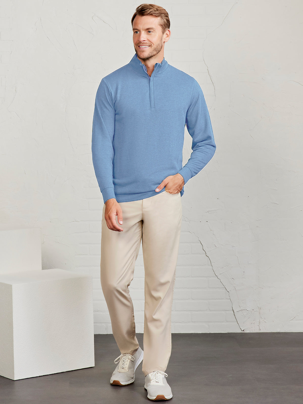 Stadium French Terry Quarter Zip - tasc Performance (AnchorHeather)