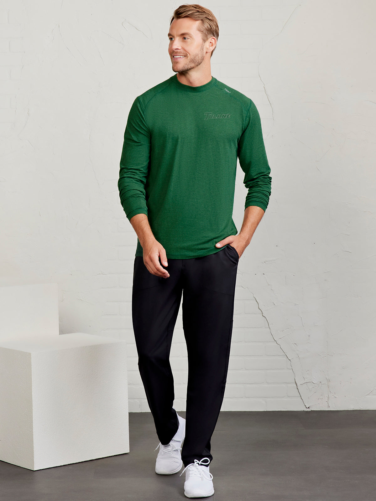 Carrollton Long Sleeve Fitness T-Shirt - Tulane - tasc Performance (ForestGreenC)