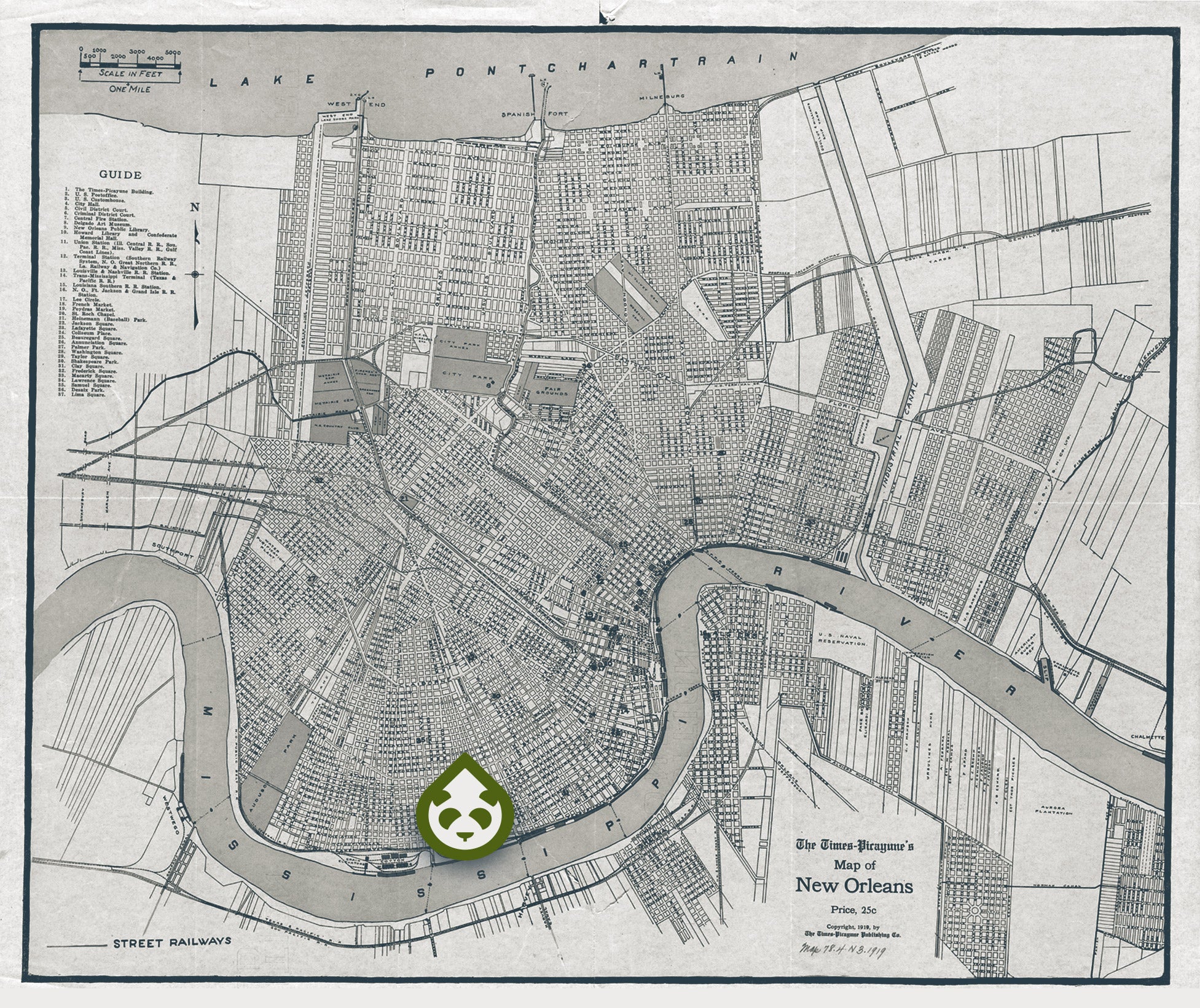 map of new orleans showing out tasc location on magazine street 