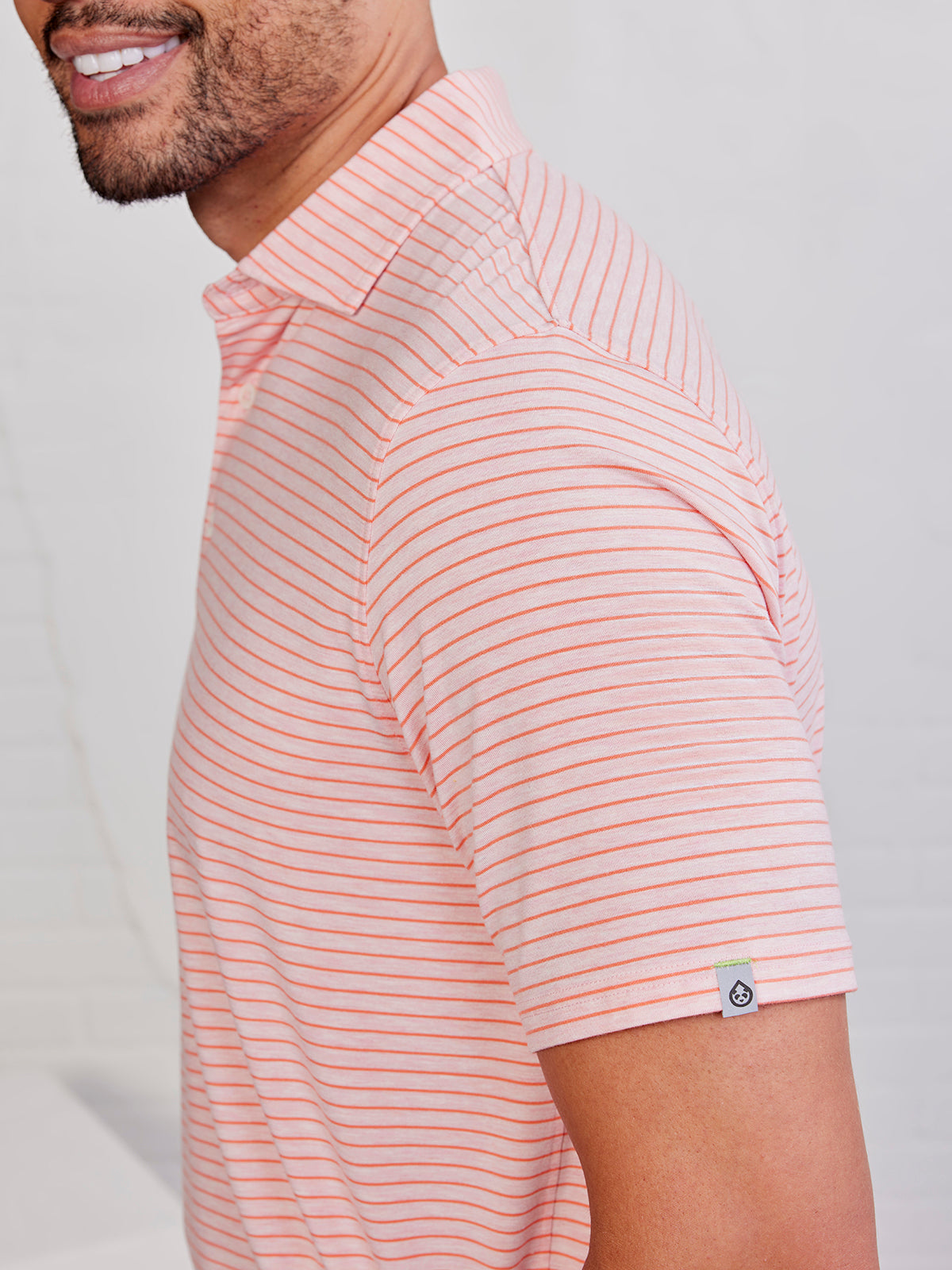 Cloud Polo - Brookline Stripe - tasc Performance (PinkGrapefruitHeather/Hibiscus)