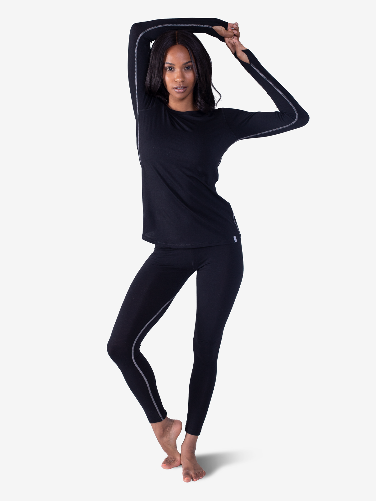 Women's Merino Fusion Long Sleeve Base Layer tasc Performance (Black)