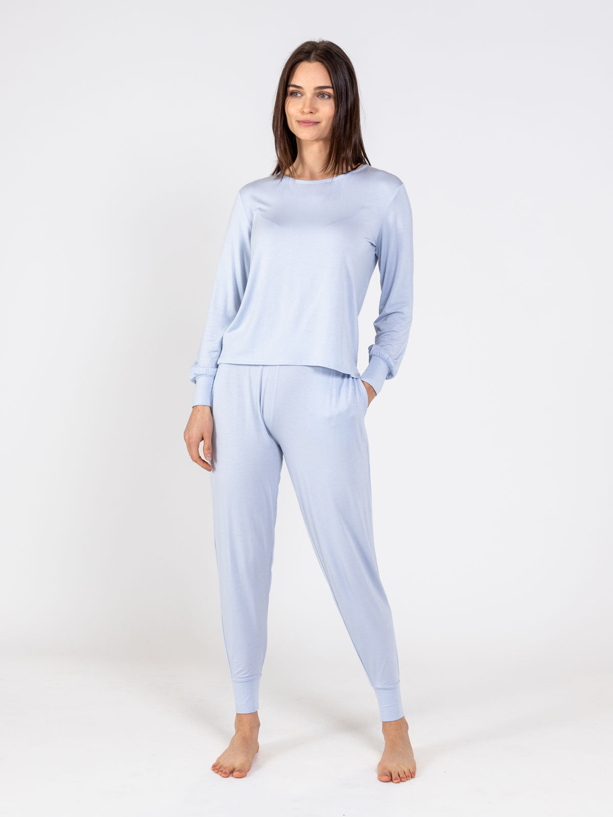 Bamboo Silk Long Sleeve Sleep Shirt tasc performance (Haze)